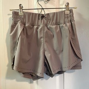 Light purple spandex workout shorts